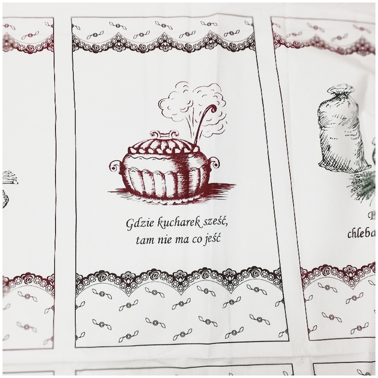 ścierka kuchenna bawełniana z napisami